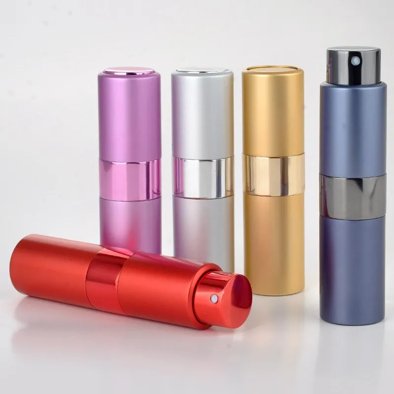 Pen Design easy fill pocket size travel aluminum 5ml 10ml 15ml Twist Pocket Atomizer Refillable Perfume Spray Bottle