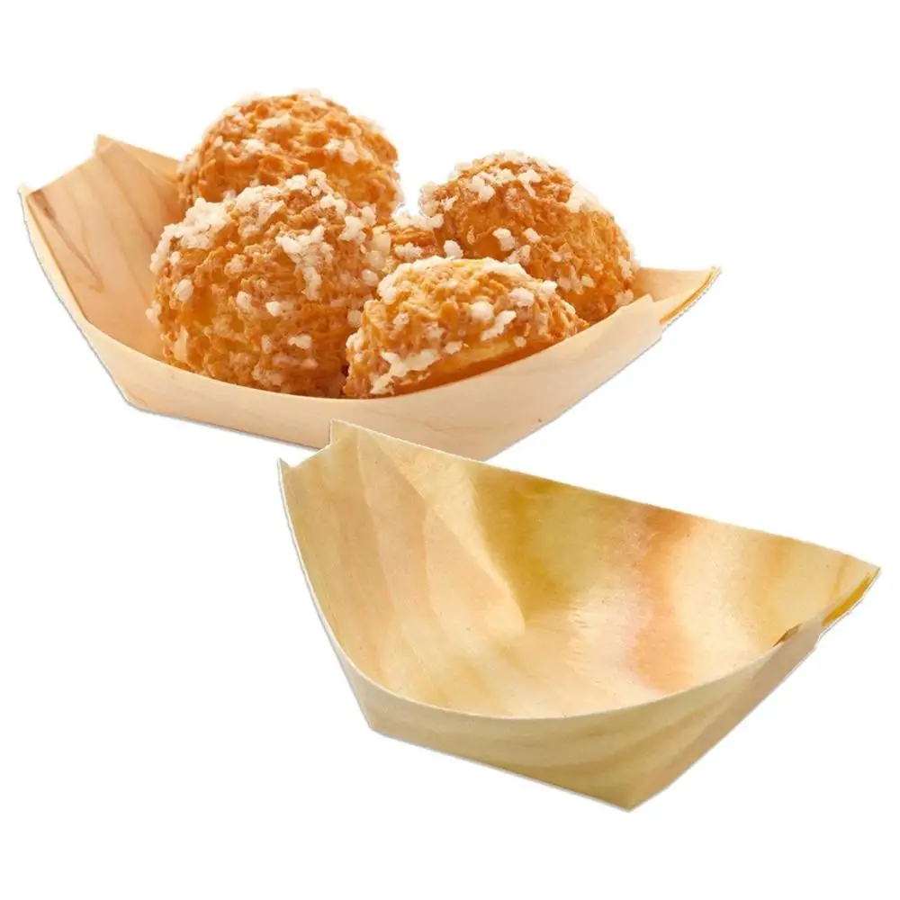 Горячая Распродажа биоразлагаемая деревянная тарелка для суши лодки