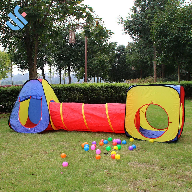YF-W1305 outdoor indoor 3 in 1 new portable baby children foldable prince princess castle pop up house kids play tunnel tent
