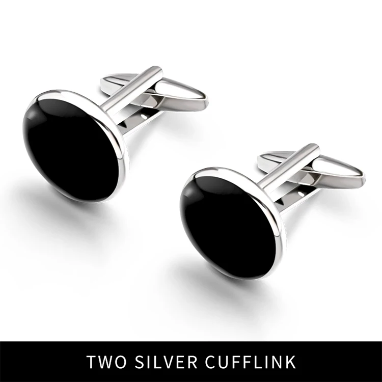 Новые деловые мужские круглые черные агатовые запонки оптом