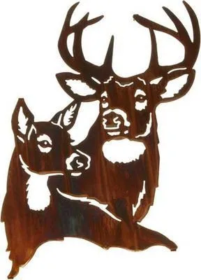 Modern Metal Animal Pet Art Sculptures Rusty Corten Silhouette Garden Art