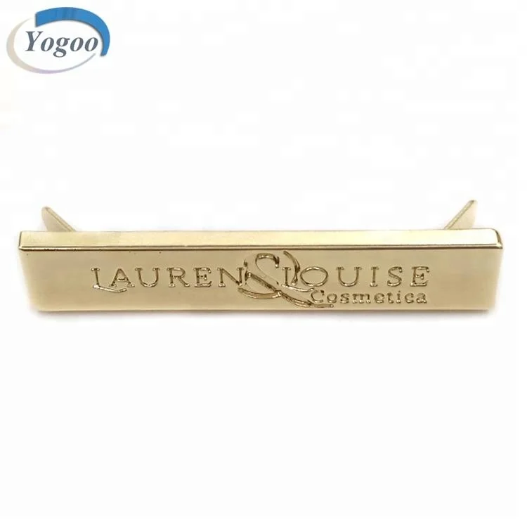 Fashion Oval Brand Logo Metal Plate Engraved Custom Metal Logo Plate for Handbags