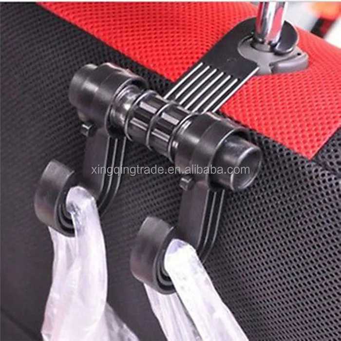 Double Auto Car Back Seat Headrest Hanger Holder Hook Clips For Bag Purse Cloth Grocery Automobile Interior Accessories