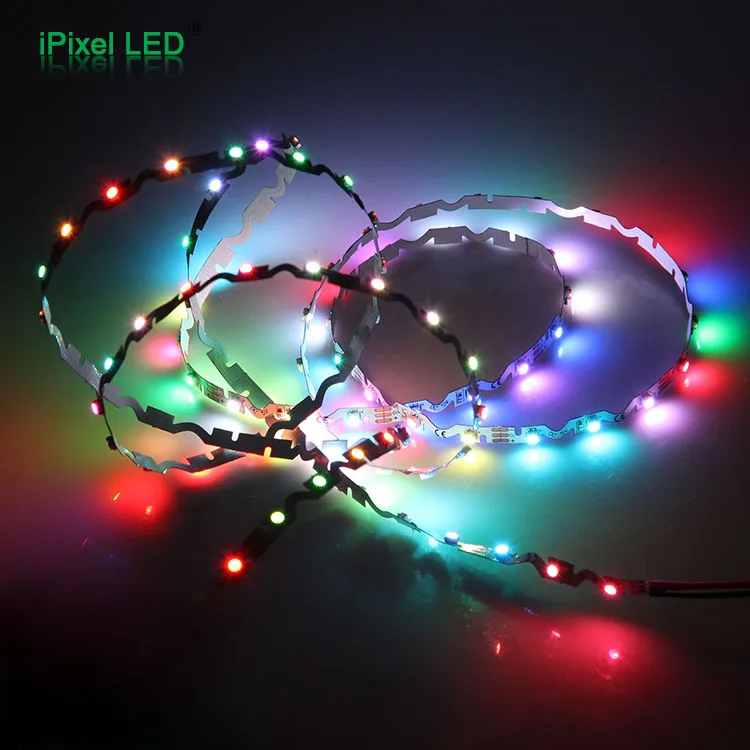 S shape 6MM 3528 SMD 60 LEDs flexible led strip 5V addressable rgb bendable strip led