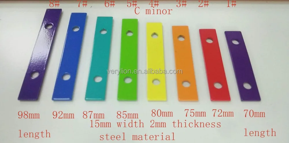 Xylophone steel music plates/keys 8pcs Set