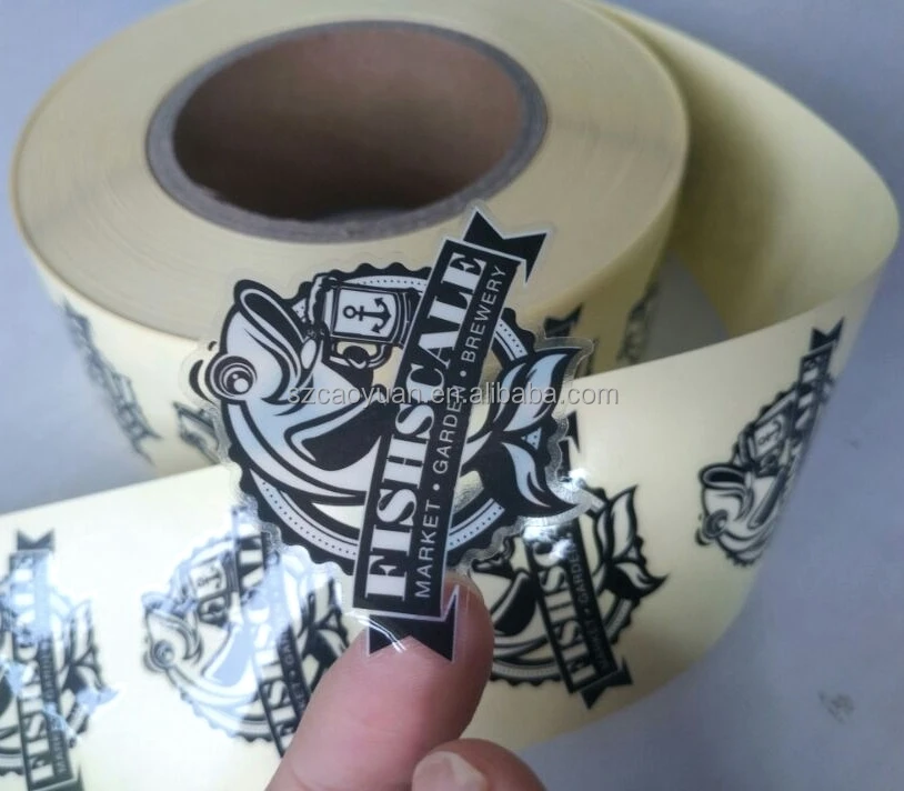 Custom On Roll  Waterproof Clear Transparent Self Adhesive Sticker