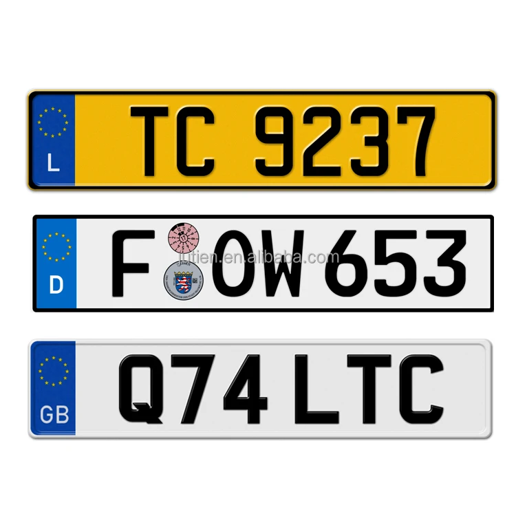 European Size Reflective Film Hologram Sticker License Plate Flag and Logo Number Plate