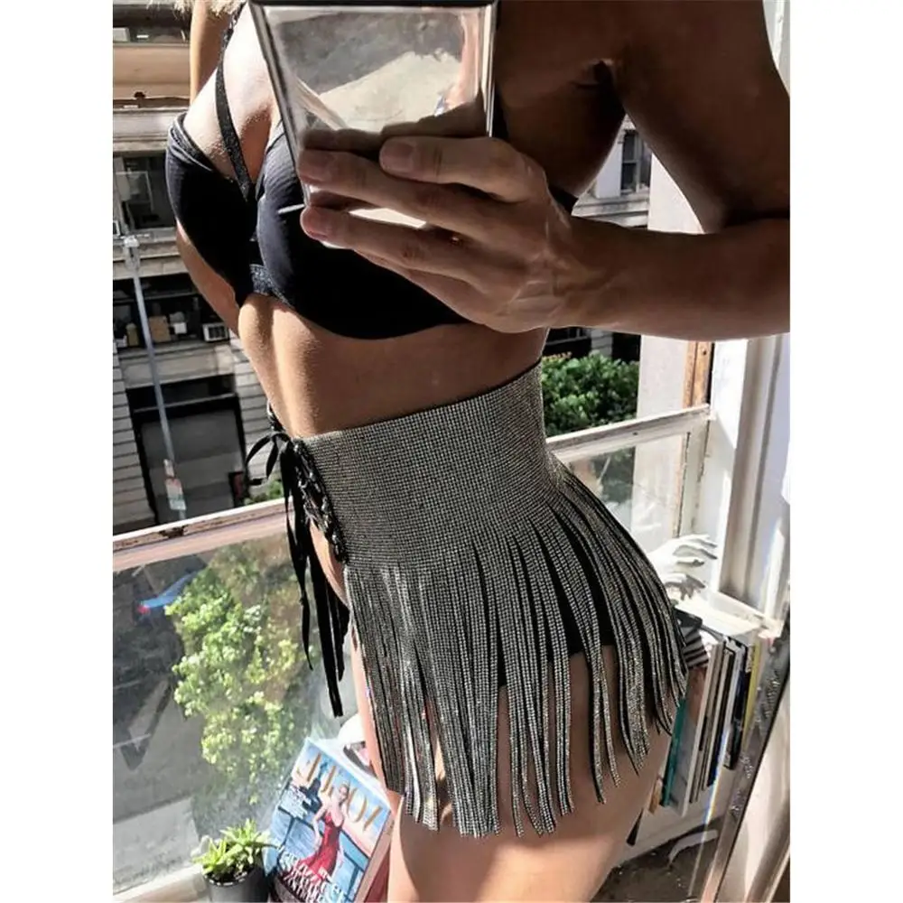 Женская цепочка с кисточками для танца живота, летняя пляжная цепочка для тела, модные ремни в стиле панк, аксессуары для юбки, ювелирные изделия