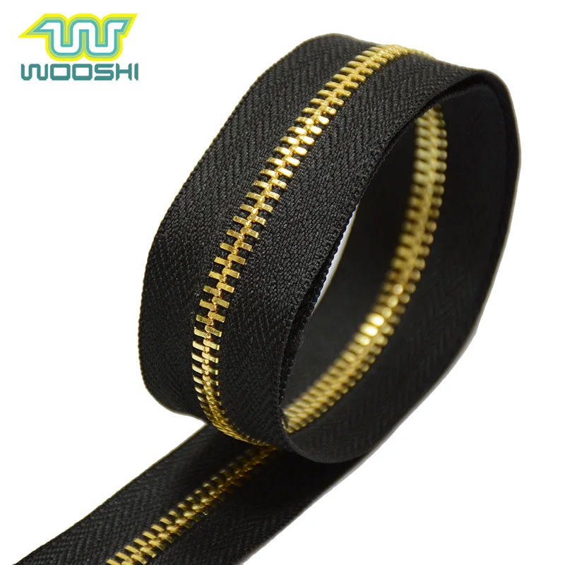 Metal zip factory wholesale No.5 polish matt nickel metal zipper for leather hangbag messenger