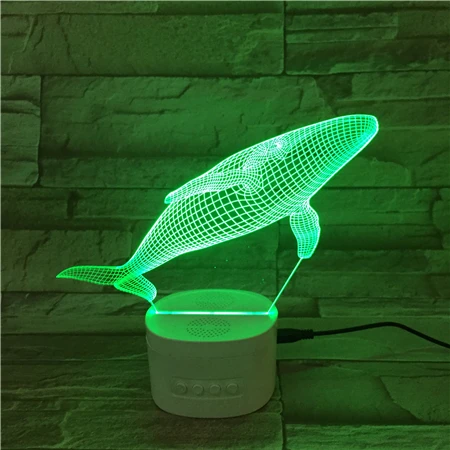 
Portable Gift Home Wireless Speaker MP3 Adjustable Colorful USB LED Lamp With Whale Shape Acrylic Plate 