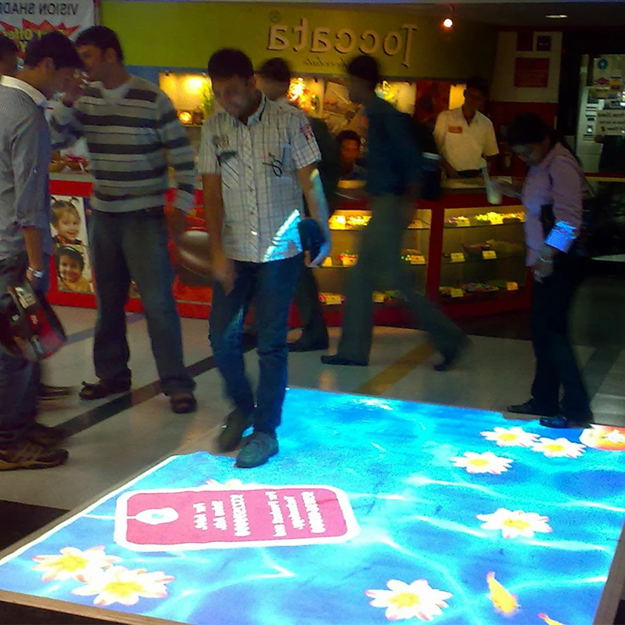 Magic interactive projection floor system for advertising, interactive projection system/softwave