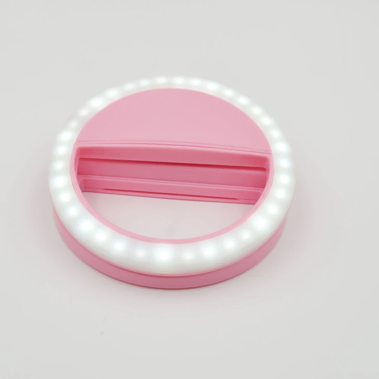 Клипса на светодиодном светильнике для красивых селфи на аккумуляторе кольцевой светильник для селфи