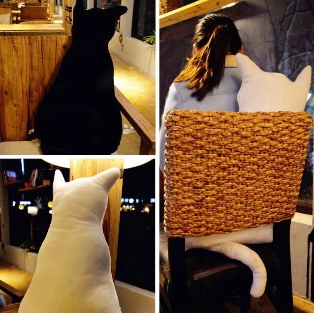 
Cute Back Cat Pillow Seat Sofa Cushion Plush Toys Stuffed Animal Doll Gift 