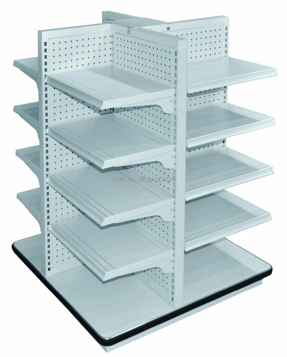 RH-H16 movable supermarket four side island gondola shelving