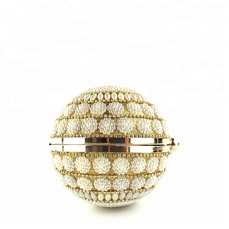 High quality handmade round shape beaded bag made in china OC3748