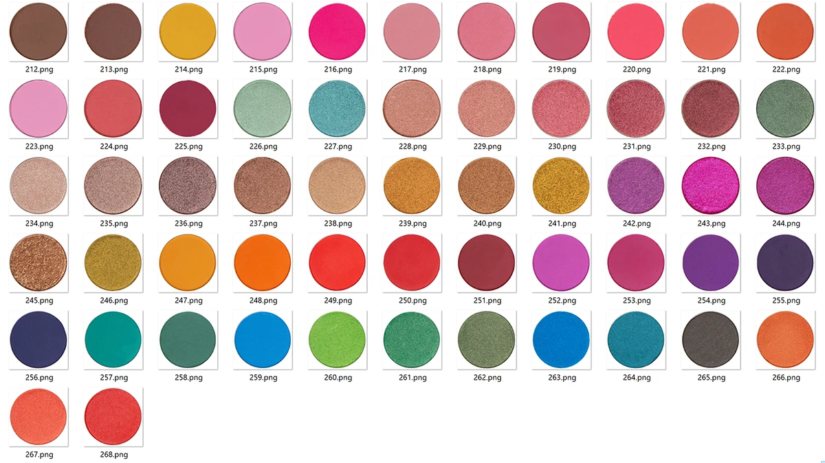 Private label 209 colors waterproof matte, metallic and shimmer single eyeshadow pan