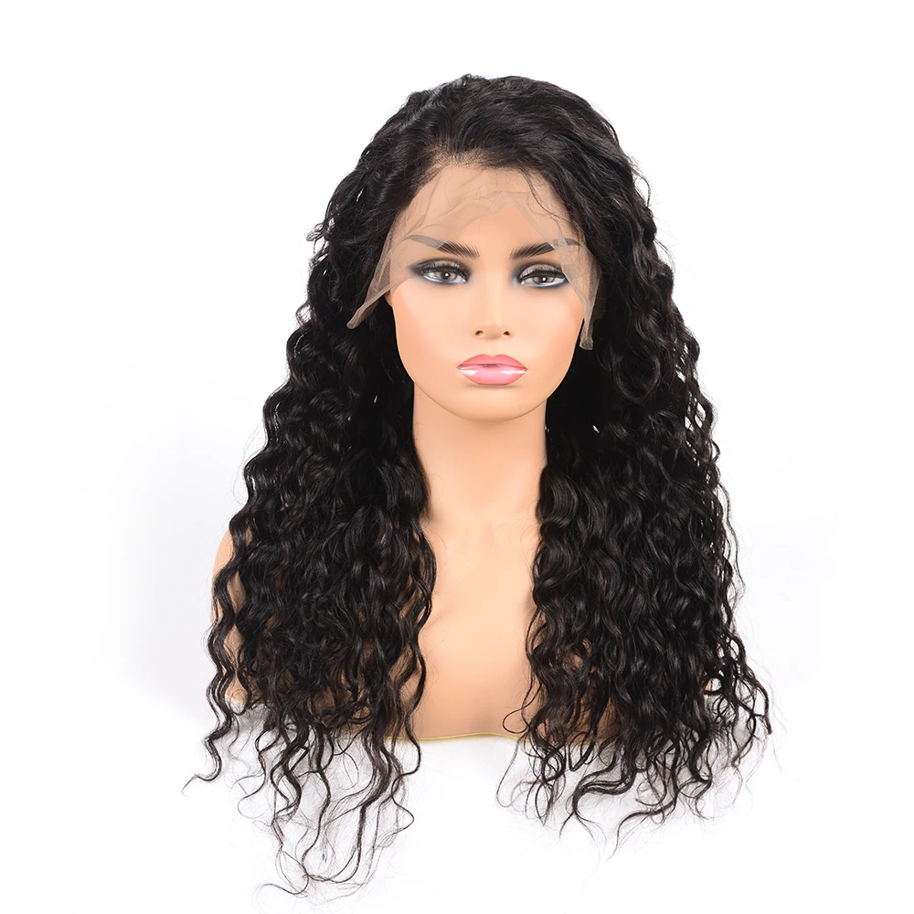 Water Wave Wigs For Black Women Wet And Wavy Bundles With Frontal 13*4 Lace Frontal Wig With Baby Hair