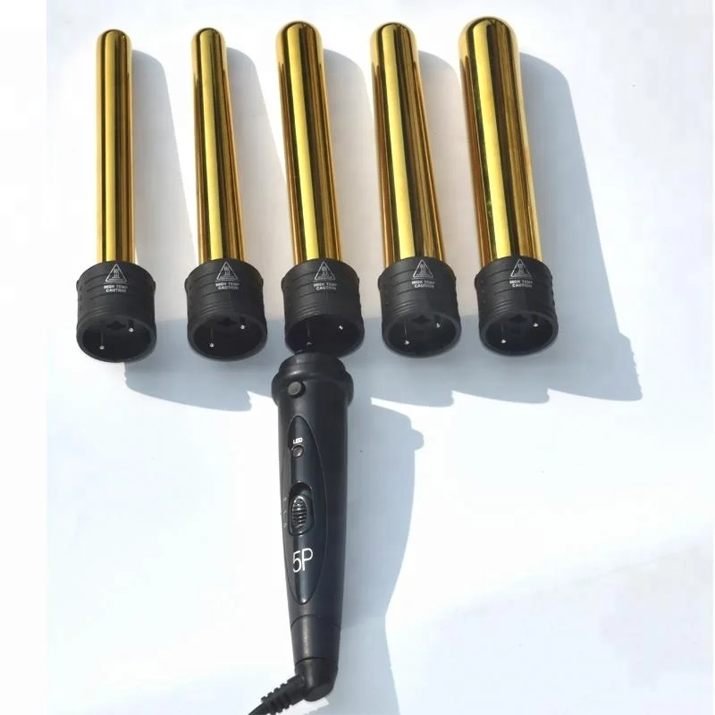 5p interchangeable 5 in 1 curling wand iron