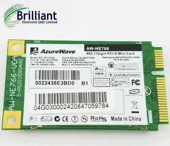 Wireless Adapter Card for AzureWave AW-NE766 Ralink RT2700E Mini PCI-e 300Mbps 802.11b/g/n Wireless WLAN Wifi Card