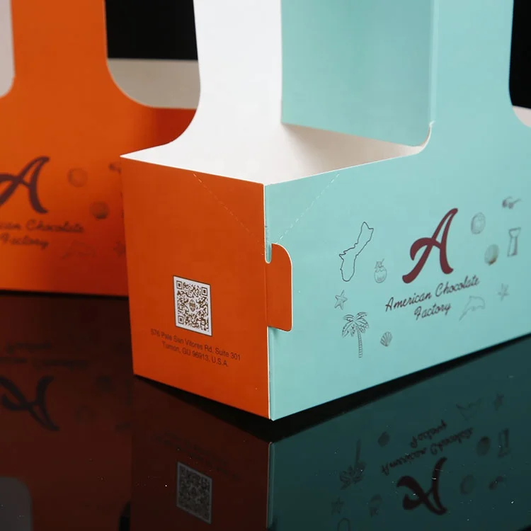 
Disposable paper cup carrier with handle,2 & 4 cup cardboard drink carrier boxes 