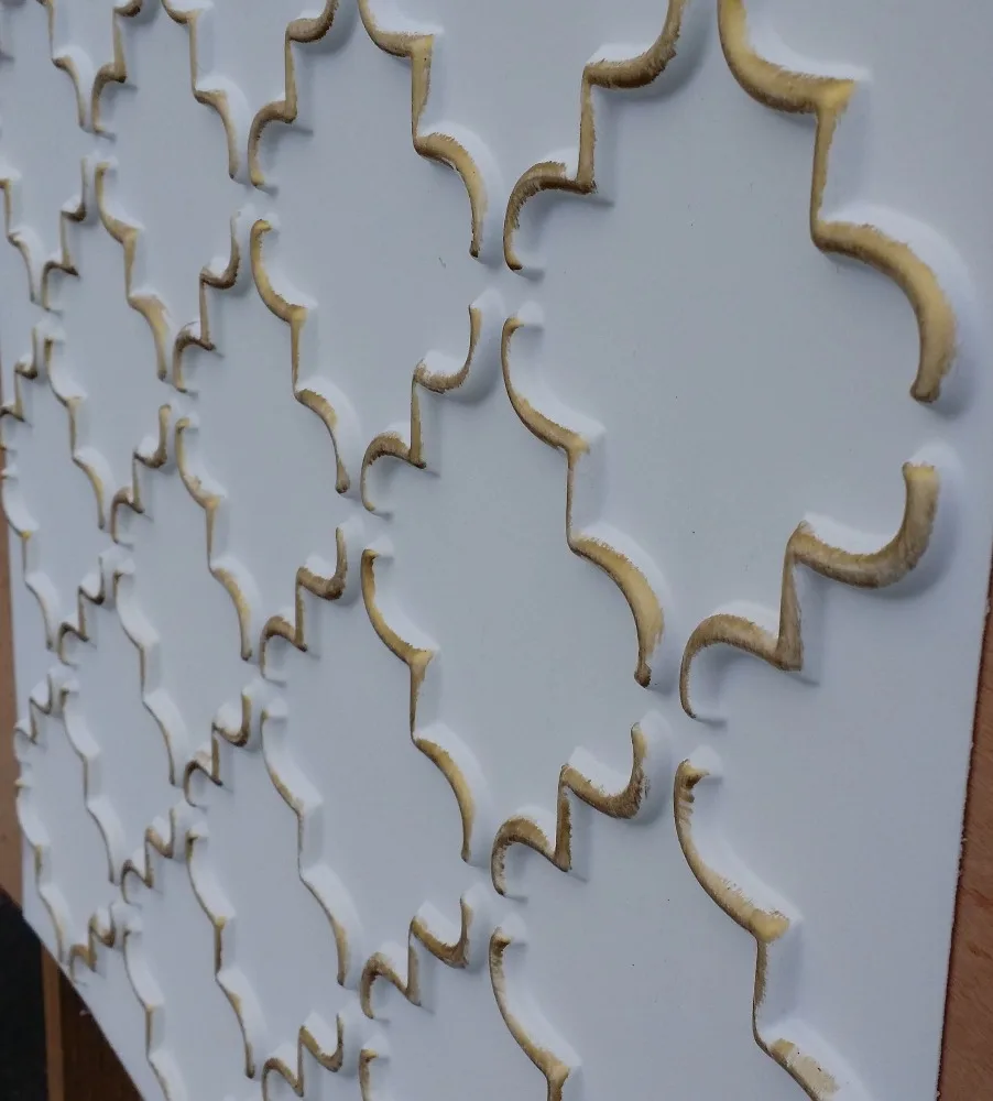 PLB28 Faux tin 3D wall panels white gold 3D embossed store shopping pub cafe club decor wall panels