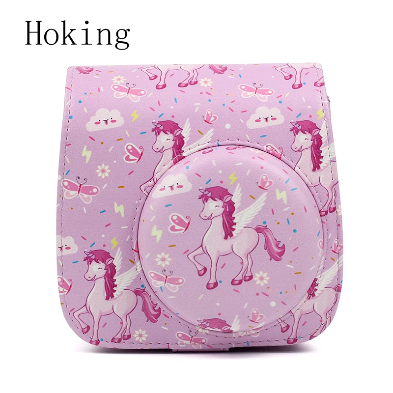 Superior Quality Pink Pony Leather Camera Body Cover For instax mini 8