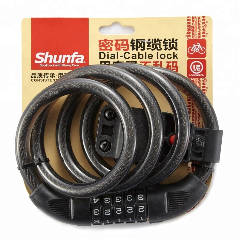 5 Digit  1.2m Combination Cable Lock for Bicycle Motorcycle