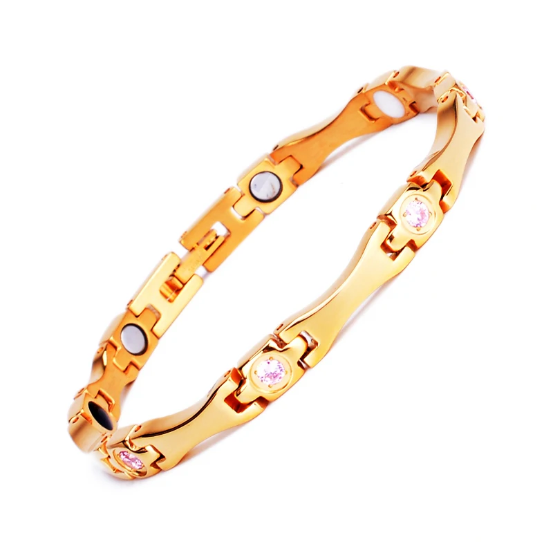 Women  Health Stainless Steel Healing Arthritis Bio Magnetic Bracelet for Pain Relief