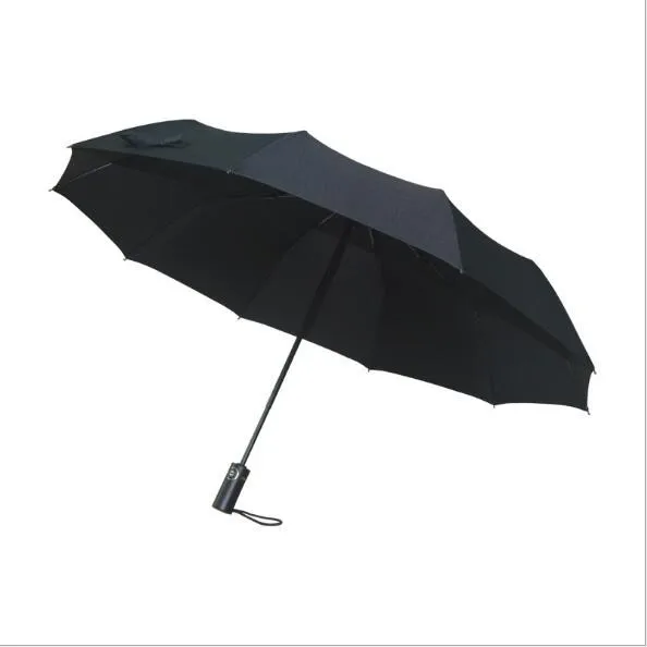 Amazon hot sell three folding umbrella automatic umbrella custom logo 10ribs  rain umbrella