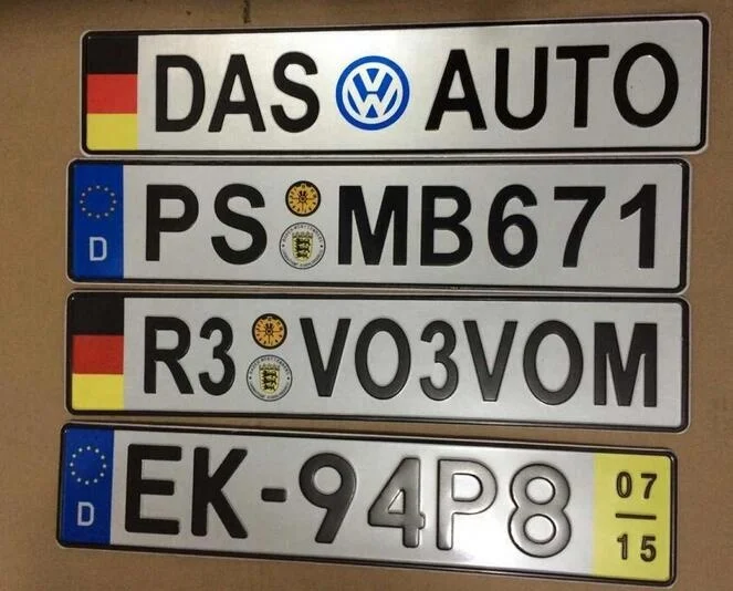 European Aluminum License Plate Blank License Plates Customised Reflective Film Wave Lines Number Plate