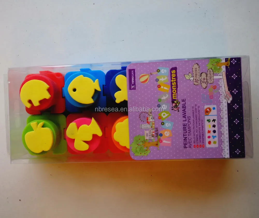 10pcs acrylic poster tempera paint in pvc box with customized stamper