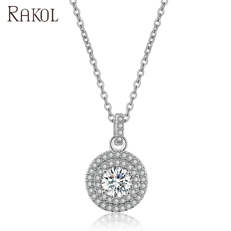RAKOL NP2084 fashion jewelry 2021 zircon necklace accessories jewelry