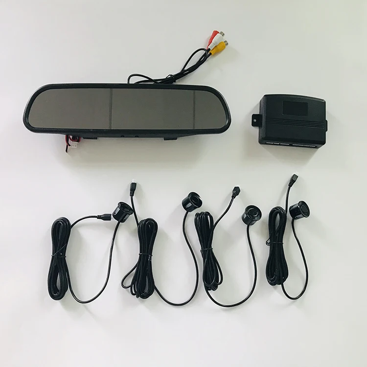 3 in 1 4.3 inch retrovisor monitor rear view camera back up TFT car video parking sensors with rear view mirror