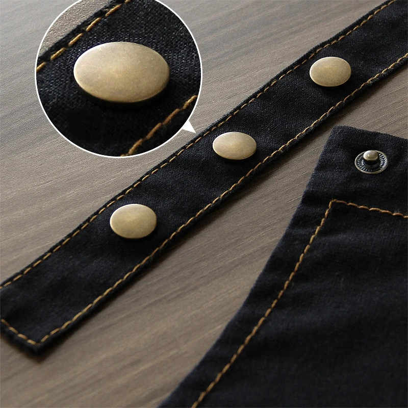 Hot sale hanging neck style kitchen apron cotton with adjustable button