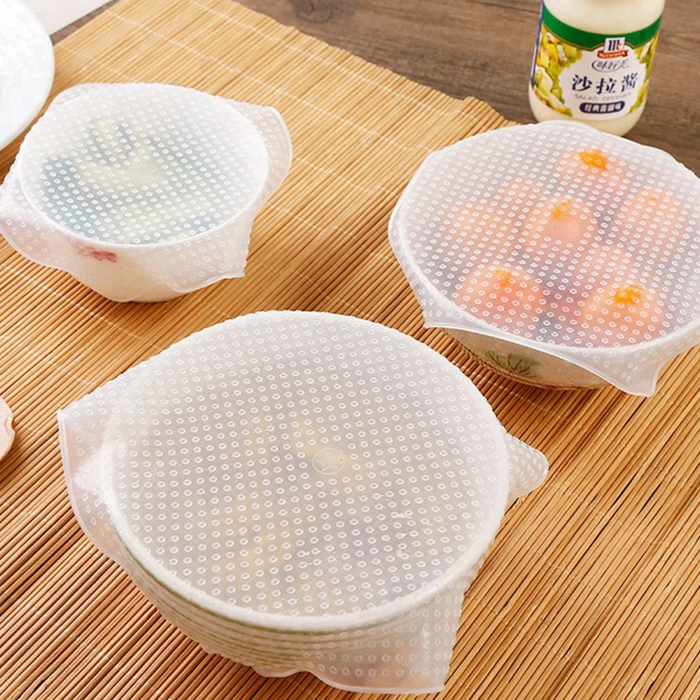 Eco-Friendly Flexible Super Clear Seal Cover Cling Film Keeping Stretch Food Wrap Silicone Reusable Food Wrap