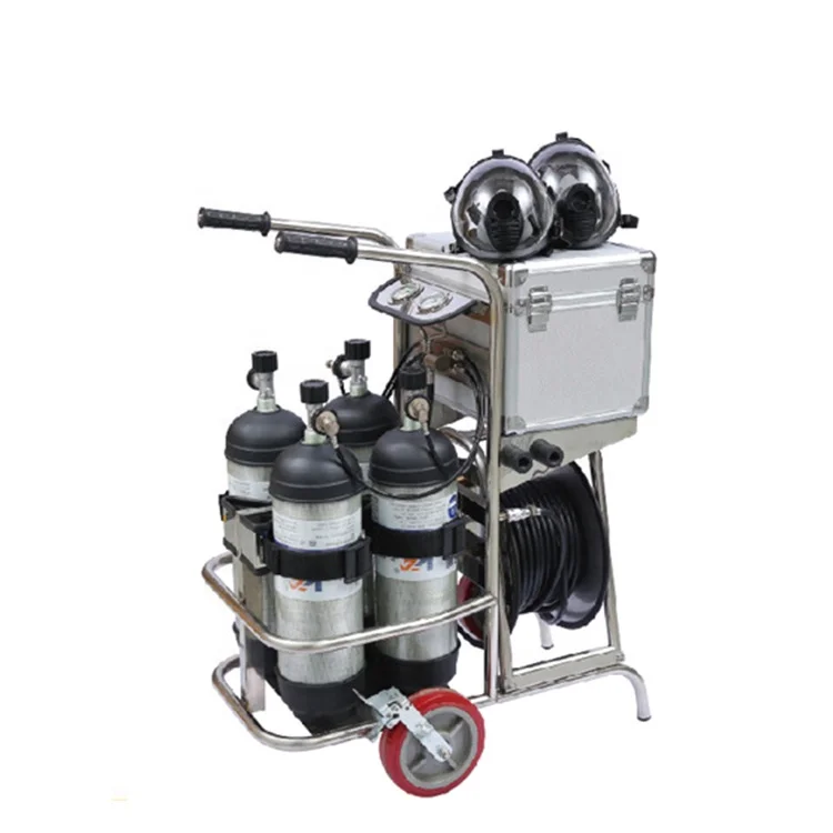 Movable Fire Fighting Trolley Breathing Apparatus With Four Cylinders