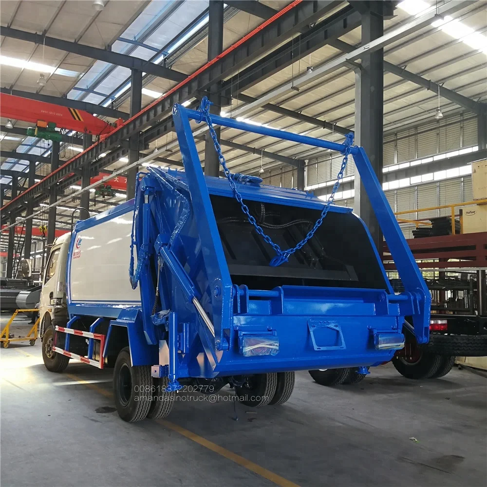 Dongfeng 7CBM waste collection vehicle waste truck container garbage compactor truck with swing arm