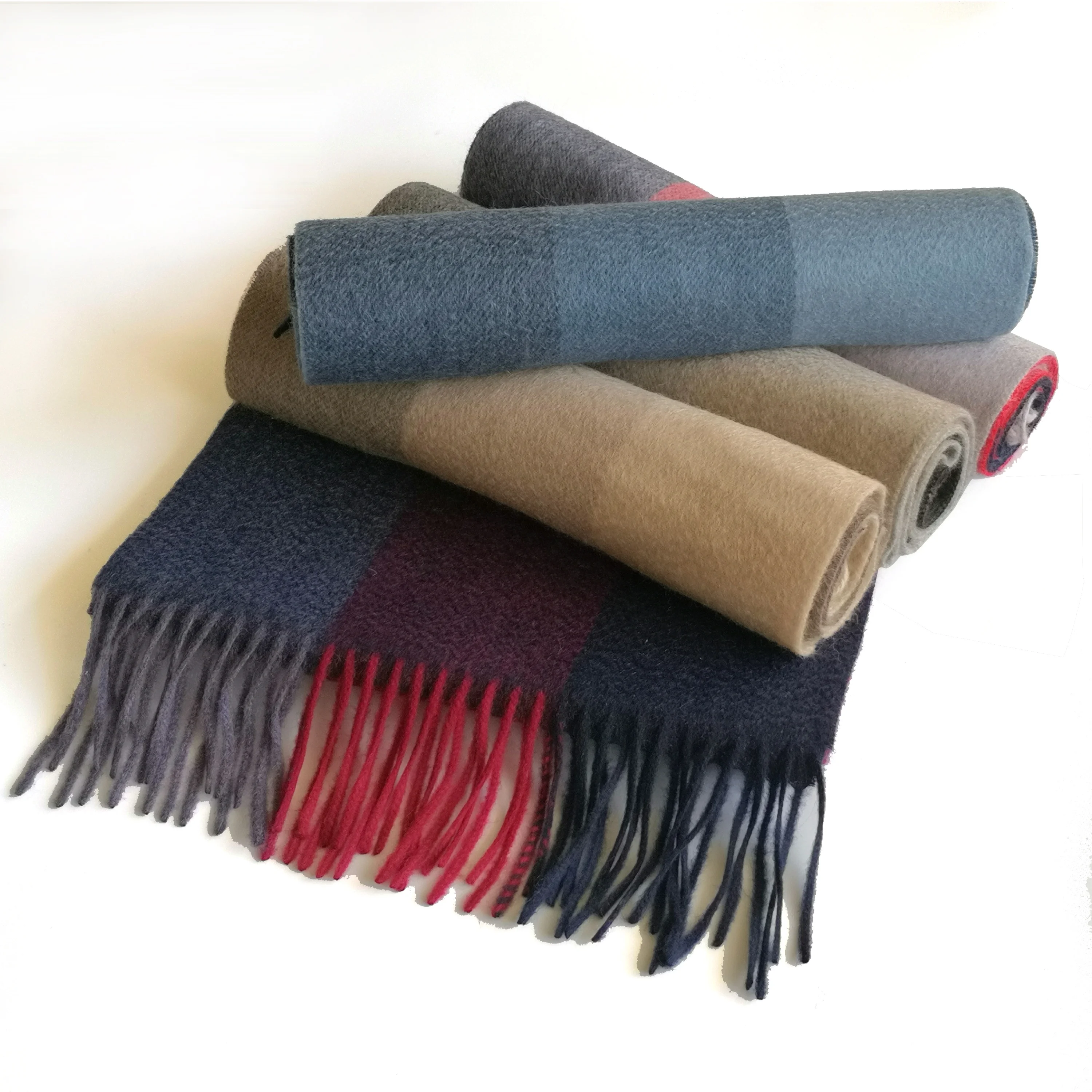 
wholesale winter inner mongolian check custom mens scottish cashmere scarf 