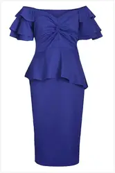 2019 african clothing ruffle sleeves top big size sexy ruffle dress women