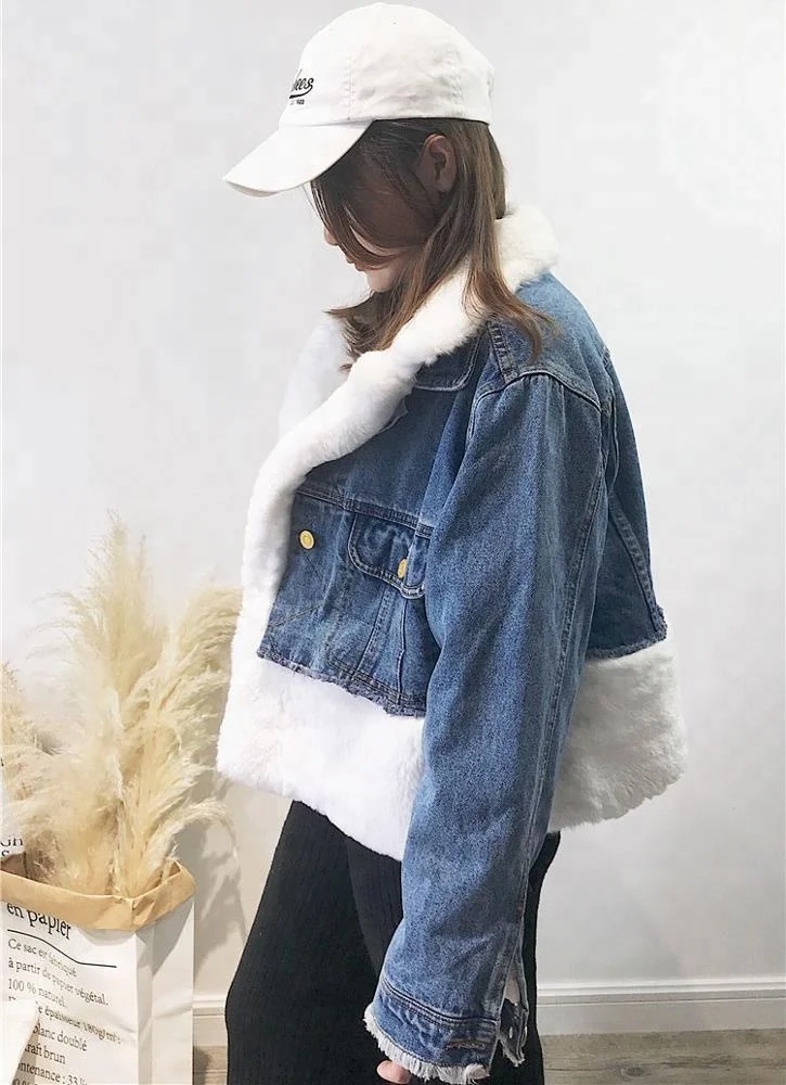 women winter casualbomber jacket  real rex rabbit fur jeans fur jacket coat fur women
