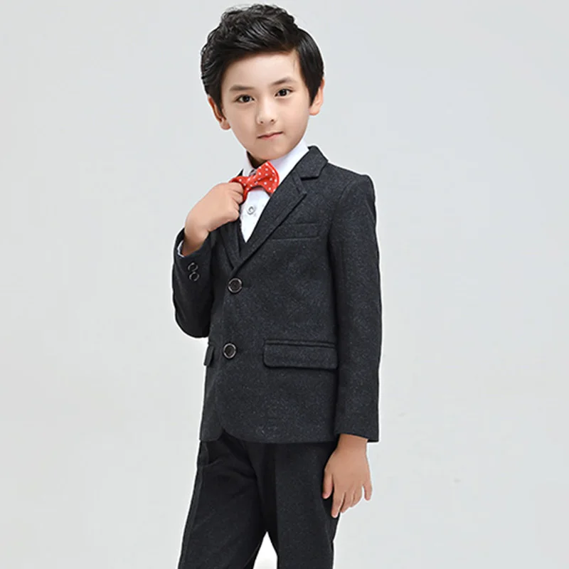 
Designer Black Coat And Pants Boys Formal Suit 