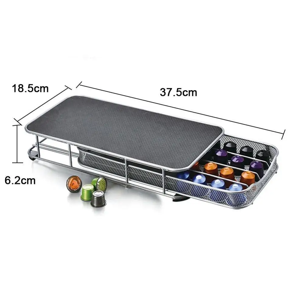 Столешница металлическая хромированная 40 капсулы с фильтром для кофемашины Nespresso кофе капсулы держатель для домашней кухни стойки дисплея ящик для хранения косметики ящик для хранения