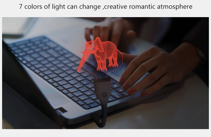 FS-3149U usb led light flashing elephant  shaped usb led light