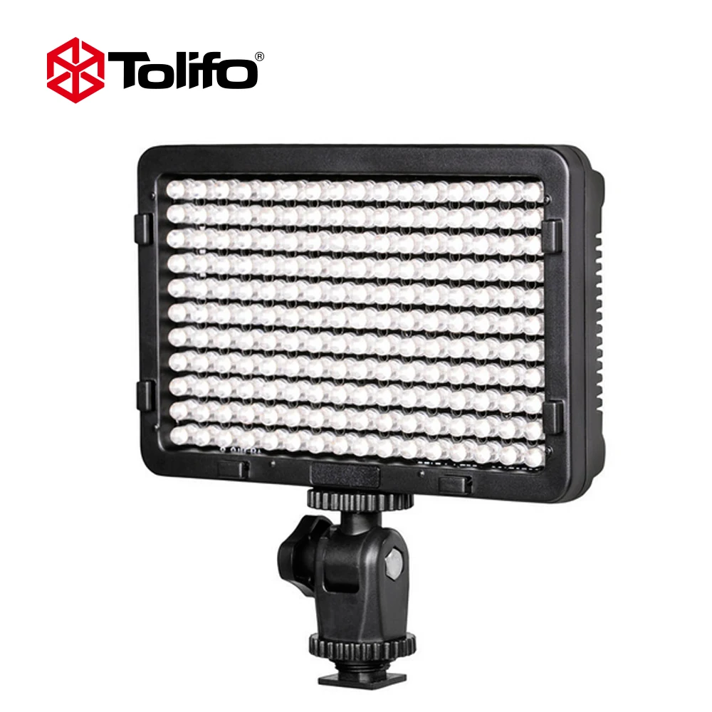 Tolifo Photo Studio 176 PCS Bulbs LED Ultra Bright Dimmable on Camera Video Light With Battery
