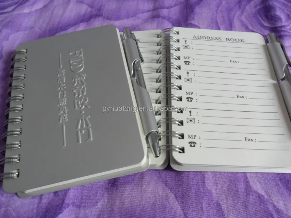 mini pocket size small metal memo book/address book