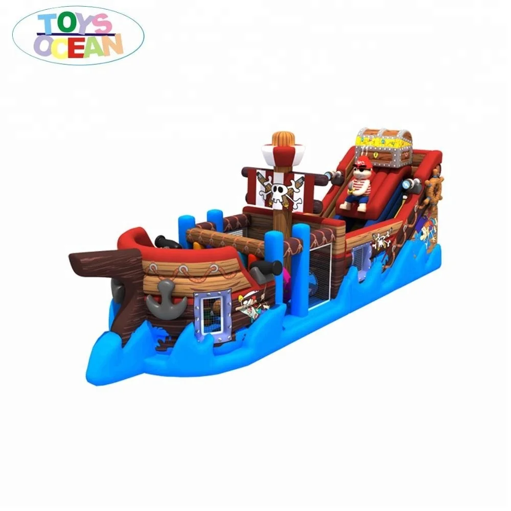 Дешевый надувной пиратский корабль, игровая площадка, воздушный замок с препятствиями, горка