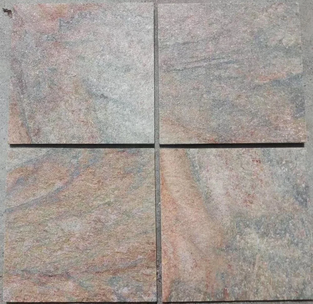 Garden Walk Way Black Quartz Pavers Natural Floor Stone Tiles