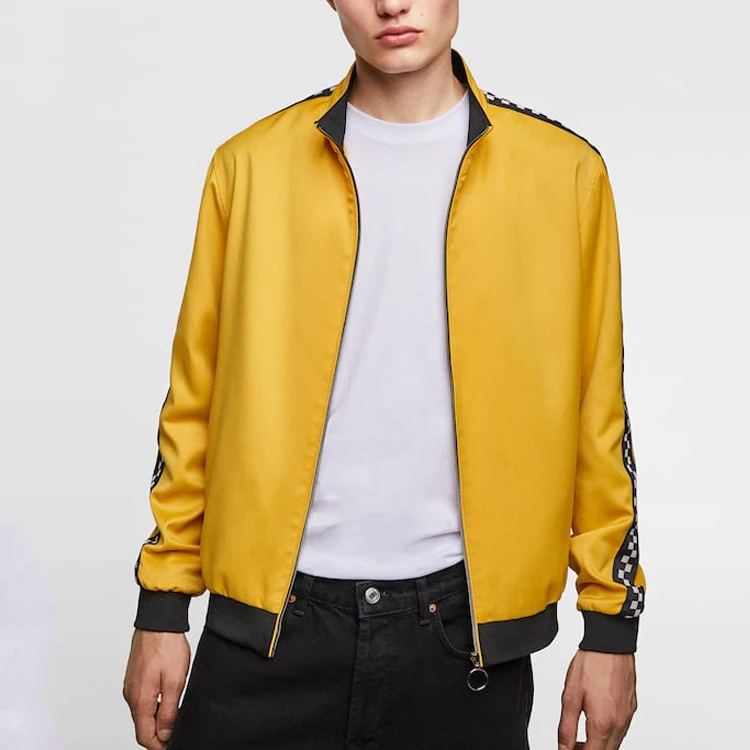 WHOLESALE YELLOW JACKETS CUSTOM CASUAL FASHION SIDE STRIPE MENS JACKET