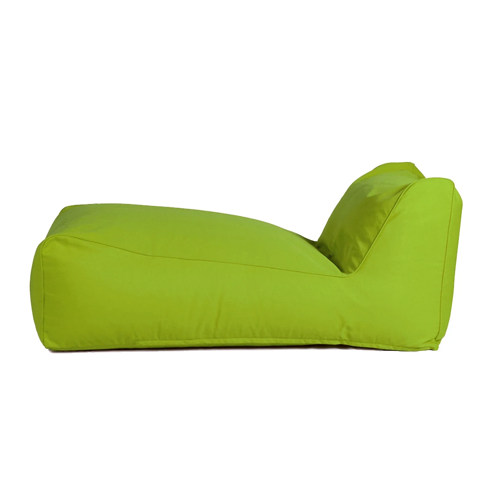 Modern Design Green Chaise Lounge UV and Stain Resistant Beanbag Chair with Beans Filling wholesale