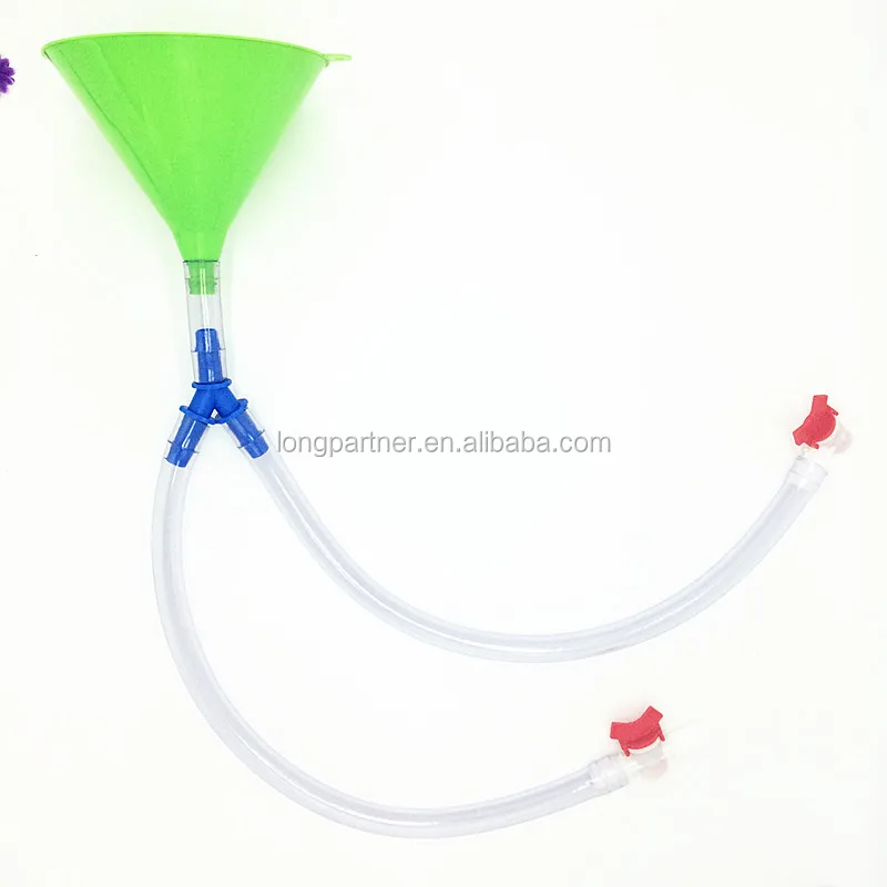 Drinking games items beer double funnel with new flow rate valve